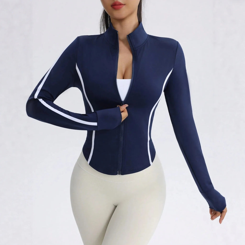 Chaqueta deportiva de cuello alto para mujer, otoño e inv...